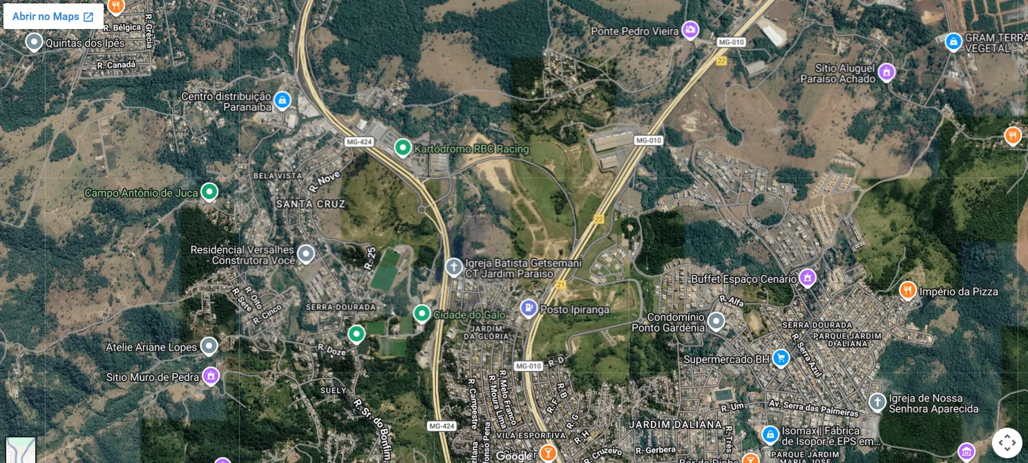 Mapa de localização do Boulevard Linha Verde